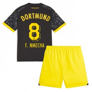 Borussia Dortmund Felix Nmecha #8 Replica Away Stadium Kit for Kids 2023-24 Short Sleeve (+ pants)
